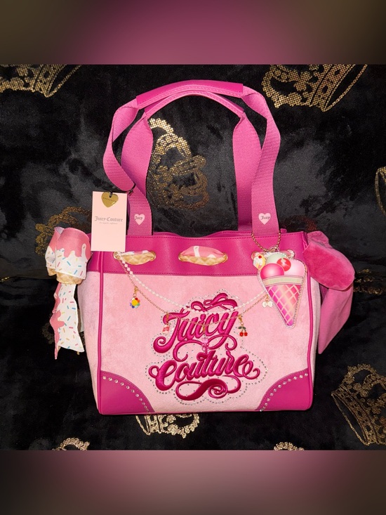 Juicy Couture Handbags - NWT Custom Juicy Couture Sugar Rush Ice Cream Cherry Drip Daydreamer Tote 1 Of 1
